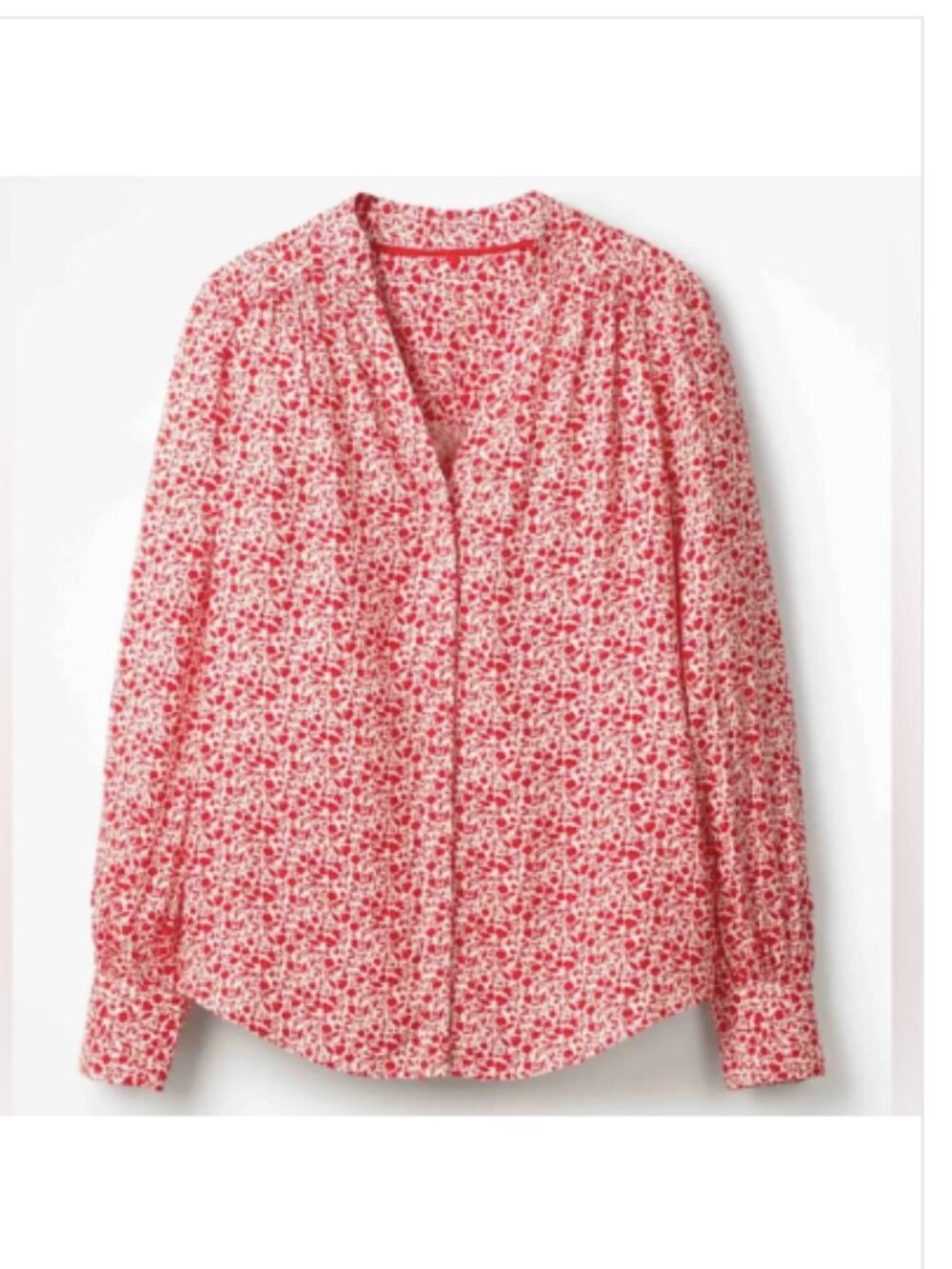 Boden Annora Floral Popover Blouse Top Red White 16